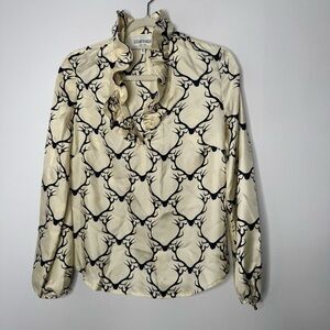 Elizabeth McKay silk ruffle blouse size 6
